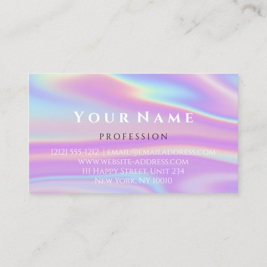 プロフェッショナルメイクアップアーティストUnicorn自筆証書 名刺 (裏面)