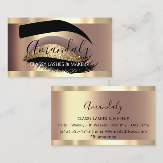 プロフェッショナルメイクアップアーティストWaxing Lash Extension 名刺 (正面/裏面)