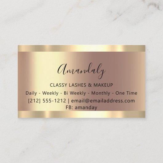 プロフェッショナルメイクアップアーティストWaxing Lash Extension 名刺 (裏面)