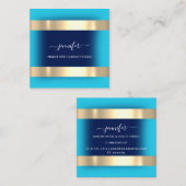 プロフェッショナルメイクアップアーティスモダントピンクブルーティール(緑がかった色) スクエア名刺 (正面/裏面)