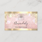 プロフェッショナルメイクアップエステティシャンラッシュQRロゴドライブ 名刺 (正面)