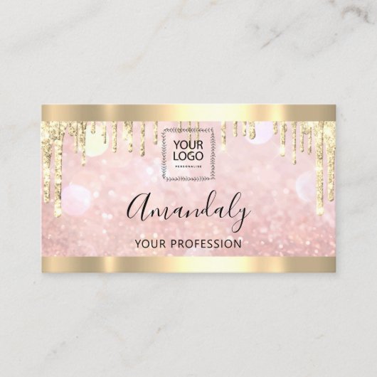 プロフェッショナルメイクアップエステティシャンラッシュQRロゴドライブ 名刺 (正面)