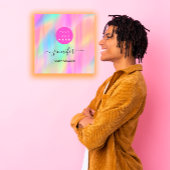 プロフェッショナルメイクアップブティックロゴQRコードピンク スクエア名刺