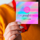 プロフェッショナルメイクアップブティックロゴQRコード芸術的 スクエア名刺