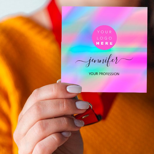 プロフェッショナルメイクアップブティックロゴQRコード芸術的 スクエア名刺