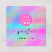 プロフェッショナルメイクアップブティックロゴQRコード芸術的 スクエア名刺 (正面)