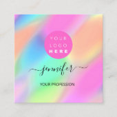 プロフェッショナルメイクアップブティックロゴQRCode ユニーク スクエア名刺 (正面)