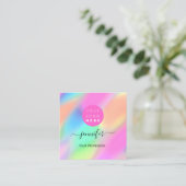 プロフェッショナルメイクアップブティックロゴQRCode ユニーク スクエア名刺 (スタンド正面)