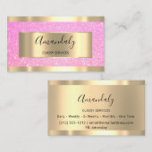 プロフェッショナルメイクアップホログラフ金ゴールドグリッターバラ 名刺 (正面/裏面)