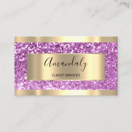 プロフェッショナルメイクアップホログラフ金ゴールドグリッター紫 名刺