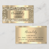 プロフェッショナルメイクアップホログラフ金ゴールドグリッター額縁 名刺 (正面/裏面)