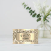 プロフェッショナルメイクアップホログラフ金ゴールドグリッター額縁 名刺 (スタンド正面)