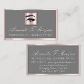 プロフェッショナルメイクアップラッシュエクステンションブローズグレーバラ 名刺 (正面/裏面)