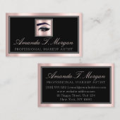 プロフェッショナルメイクアップラッシュエクステンションブローピンクブラック 名刺 (正面/裏面)