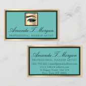 プロフェッショナルメイクアップラッシュエクステンション眉毛ティール（緑がかった色） 名刺 (正面/裏面)