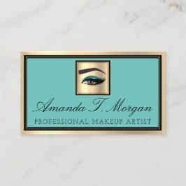 プロフェッショナルメイクアップラッシュエクステンション眉毛ティール（緑がかった色） 名刺