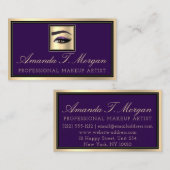 プロフェッショナルメイクアップラッシュエクステンション眉毛バイオレット 名刺 (正面/裏面)