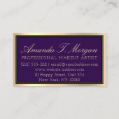 プロフェッショナルメイクアップラッシュエクステンション眉毛バイオレット 名刺 (裏面)