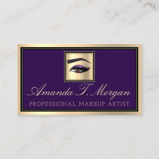 プロフェッショナルメイクアップラッシュエクステンション眉毛バイオレット 名刺 (正面)