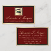 プロフェッショナルメイクアップラッシュエクステンション眉毛ブルゴーニュ 名刺 (正面/裏面)