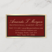 プロフェッショナルメイクアップラッシュエクステンション眉毛ブルゴーニュ 名刺 (裏面)