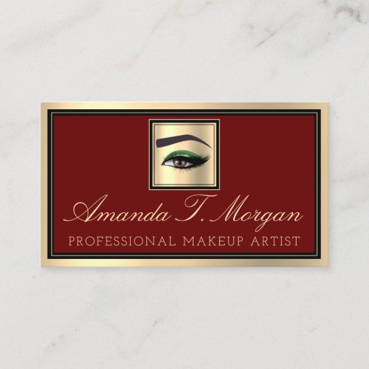 プロフェッショナルメイクアップラッシュエクステンション眉毛ブルゴーニュ 名刺 (正面)