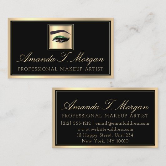 プロフェッショナルメイクアップラッシュエクステンションVIPブラウンアイズ 名刺 (正面/裏面)