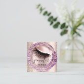 プロフェッショナルメイクアップラッシュショップグリッター金ゴールドバラ スクエア名刺 (スタンド正面)