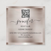 プロフェッショナルメイクアップラッシュショップQRコードシルバースモーキー スクエア名刺 (裏面)