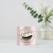 プロフェッショナルメイクアップラッシュショップQRコードシルバー金ゴールド スクエア名刺 (スタンド正面)