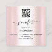 プロフェッショナルメイクアップラッシュショップQRコードバラ金ゴールド スクエア名刺 (裏面)