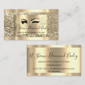 プロフェッショナルメイクアップラッシュ金ゴールドフレームグリッタースパーク 名刺 (正面/裏面)