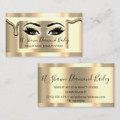 プロフェッショナルメイクアップラッシュ金ゴールド枠モダン 名刺 (正面/裏面)