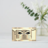 プロフェッショナルメイクアップラッシュ金ゴールド枠モダン 名刺 (スタンド正面)