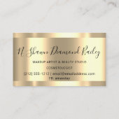 プロフェッショナルメイクアップラッシュ金ゴールド枠モダン 名刺 (裏面)