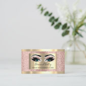 プロフェッショナルメイクアップラッシュ金ゴールド枠付きブルーアイズ 名刺 (スタンド正面)