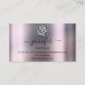 プロフェッショナルメイクアップラッシュQRコードピンクスモーク 名刺 (裏面)