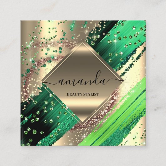 プロフェッショナルメイクアップロゴトロピック体スパウェルネス スクエア名刺 (正面)