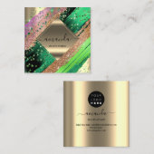 プロフェッショナルメイクアップロゴトロピック体スパウェルネス スクエア名刺 (正面/裏面)