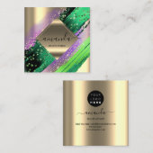 プロフェッショナルメイクアップロゴトロピック体化粧料 スクエア名刺 (正面/裏面)