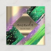 プロフェッショナルメイクアップロゴトロピック体化粧料 スクエア名刺 (正面)