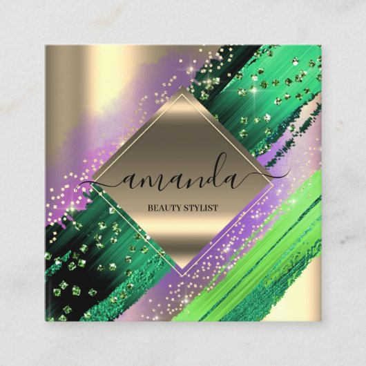 プロフェッショナルメイクアップロゴトロピック体化粧料 スクエア名刺 (正面)