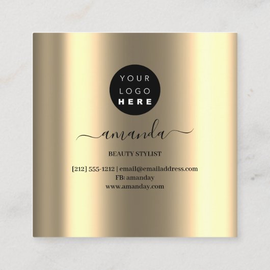 プロフェッショナルメイクアップロゴトロピック体化粧料 スクエア名刺 (裏面)