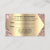 プロフェッショナルメイクアップ爪、 ネイルアポイントメントバラ金ゴールド 名刺 (裏面)