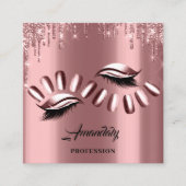 プロフェッショナルメイクアップ爪、 ネイルマニキュアアポイントメントバラ スクエア名刺 (正面)