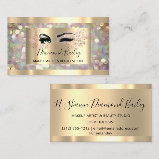 プロフェッショナルメイクアップ眉毛ホログラフ目 名刺 (正面/裏面)