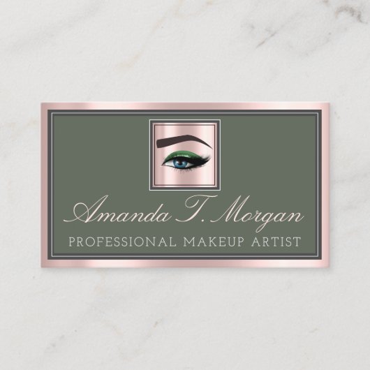 プロフェッショナルメイクアップLash Extension BrowPink Green 名刺 (正面)