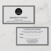 プロフェッショナルメイクアポイントメントカードロゴグレー 名刺 (正面/裏面)