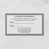 プロフェッショナルメイクアポイントメントカードロゴグレー 名刺 (裏面)