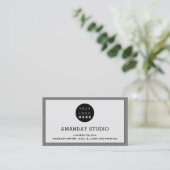 プロフェッショナルメイクアポイントメントカードロゴグレー 名刺 (スタンド正面)